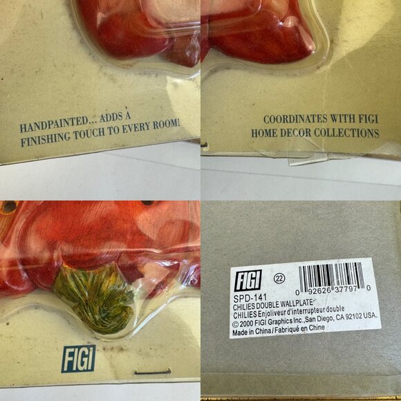 Vtg 2000 Figi Red Chili Double Wall Light Switch Wall Plate Heavy w Screws READ - Picture 5 of 10